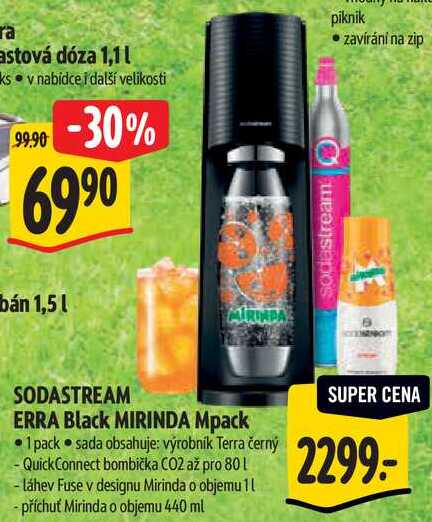 SODASTREAM ERRA Black MIRINDA Mpack 