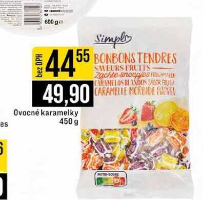 Ovocné karamelky 450 g