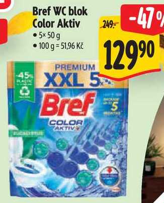 Bref WC blok Color Aktiv, 5x 50 g