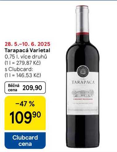 Tarapacá Varietal, 0,75 l