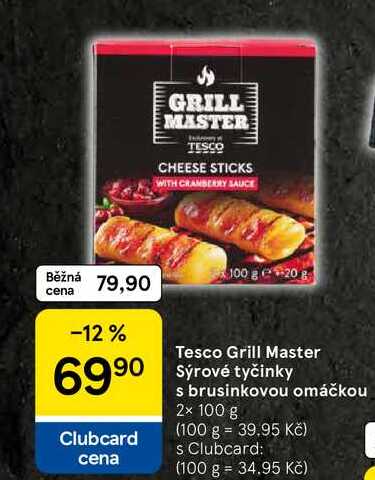 Tesco Grill Master Sýrové tyčinky s brusinkovou omáčkou, 2× 100 g 