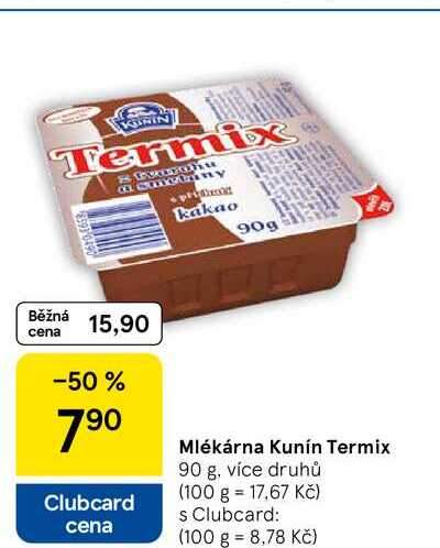 Mlékárna Kunín Termix, 90 g, více druhů 