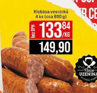 Klobása vesnická 4 ks cca 800 g