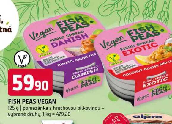 Fish peas vegan 125 g pomazánka s hrachovou bílkovinou vybrané druhy