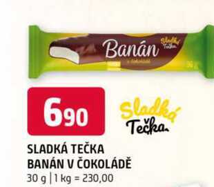 Sladká tečka banán v čokoládě 30 g 