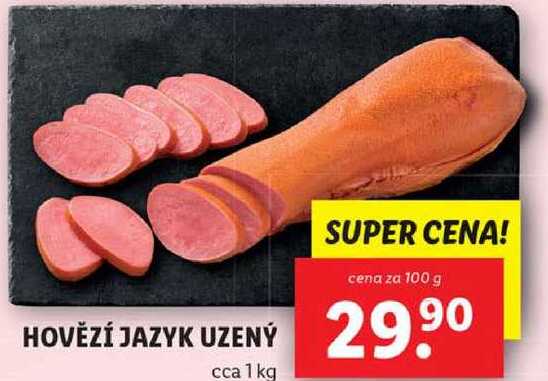 HOVĚZÍ JAZYK UZENÝ, cena za 100 g 