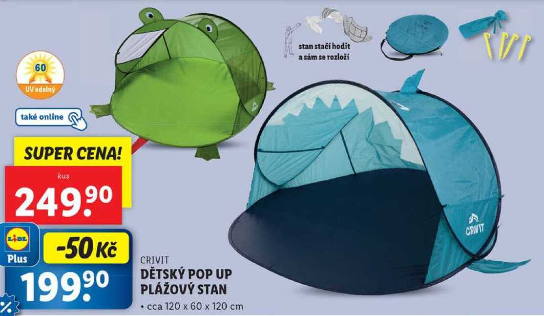 DĚTSKÝ POP UP PLÁŽOVÝ STAN 