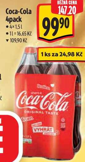 Coca-Cola 4pack, 4x 1,5 l