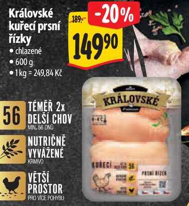 Královské kuřecí prsní řízky, 600 g
