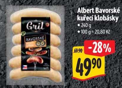 Albert Bavorské kuřecí klobásky, 240 g