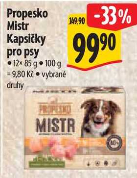 Propesko Mistr Kapsičky pro psy, 12x 85 g