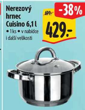 Nerezový hrnec Cuisino 6,1 l