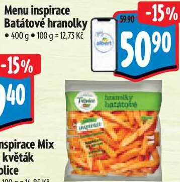Menu inspirace Batátové hranolky, 400 g