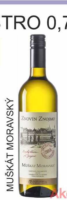 ZNOVÍN MUŠKÁT MORAVSKÝ 0,75L