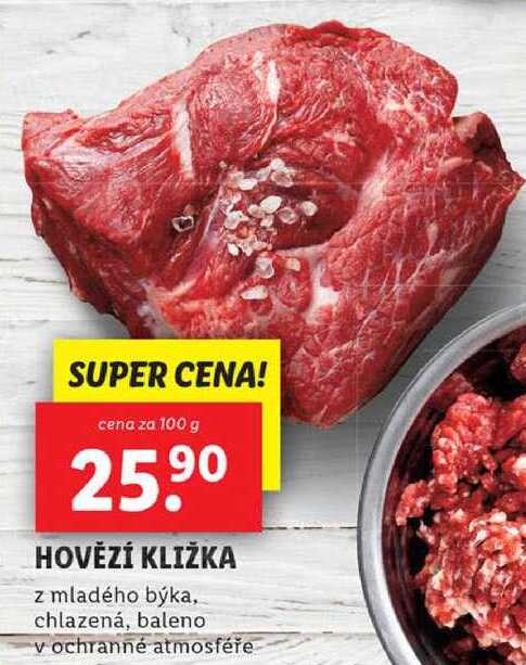 HOVĚZÍ KLIŽKA, cena za 100 g