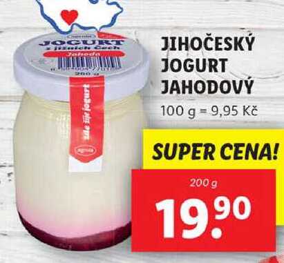 JIHOČESKÝ JOGURT JAHODOVÝ, 200 g