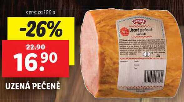 UZENÁ PEČENĚ, cena za 100 g 