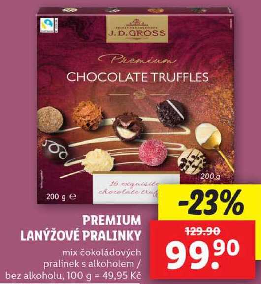 PREMIUM LANÝŽOVÉ PRALINKY, 200 g