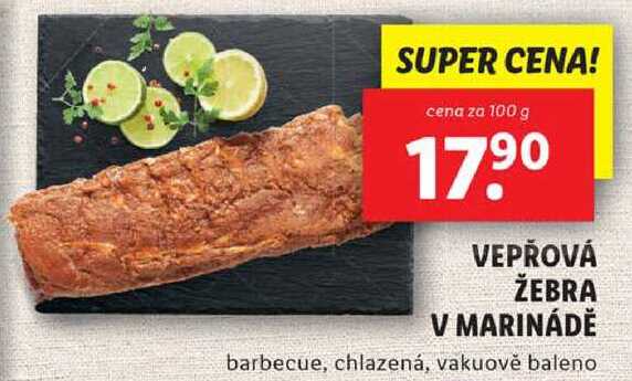 VEPŘOVÁ ŽEBRA V MARINÁDĚ, cena za 100 g