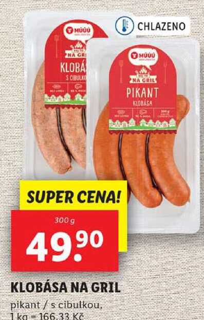 KLOBÁSA NA GRIL, 300 g
