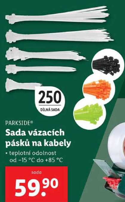 Sada vázacích pásků na kabely 