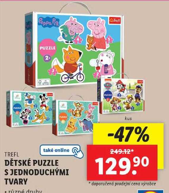DĚTSKÉ PUZZLE S JEDNODUCHÝMI TVARY 