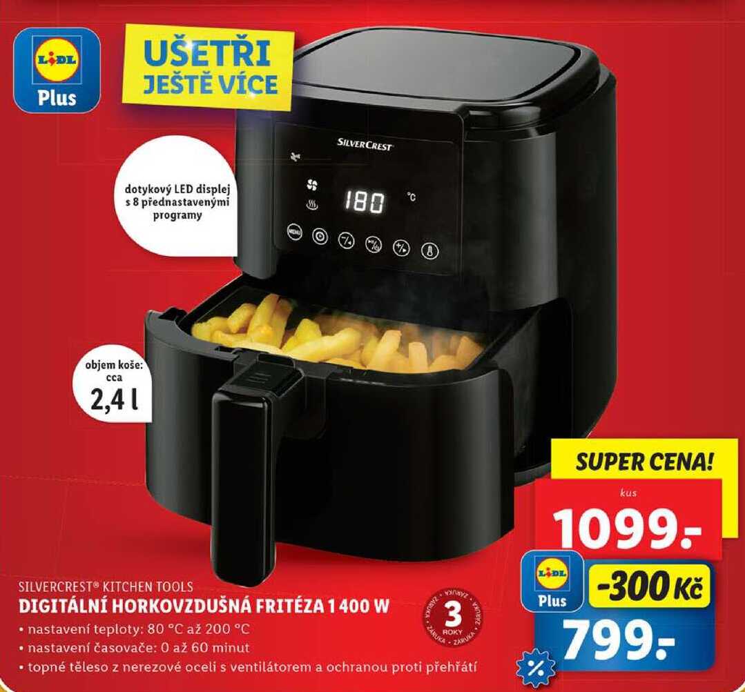 DIGITÁLNÍ HORKOVZDUŠNÁ FRITÉZA 1 400 W 