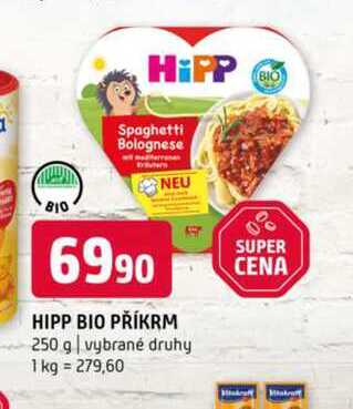 HiPP BIO příkrm 250 g vybrané druhy 