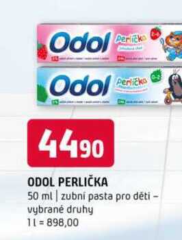 Odol Perlička 50 ml zubní pasta pro děti vybrané druhy 