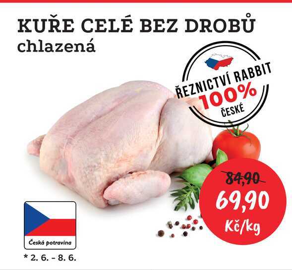 KUŘE CELÉ BEZ DROBŮ chlazené 1kg  
