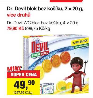 Dr. Devil blok bez košíku, 2 x 20 g, více druhů