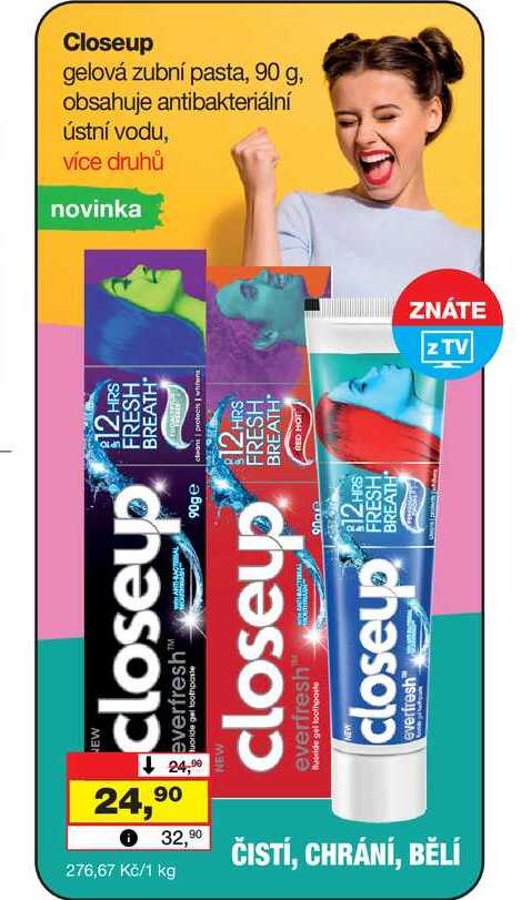 Closeup obsahuje antibakteriální gelová zubní pasta, 90 g