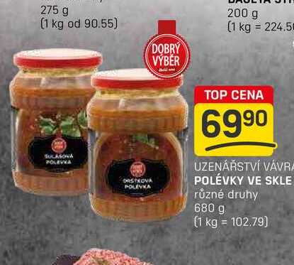 POLÉVKY VE SKLE různé druhy 680 g 