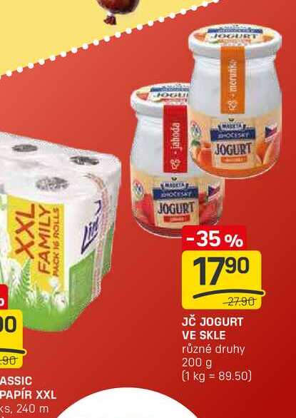 JČ JOGURT VE SKLE různé druhy 200 g