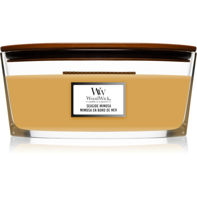 Woodwick Seaside Mimosa vonná svíčka s dřevěným knotem (hearthwick) 453.6 g