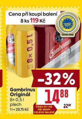 Gambrinus Originál 8x 0,51 plech