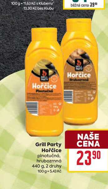 Grill Party Hořčice plnotučná, hrubozrnná 440 g