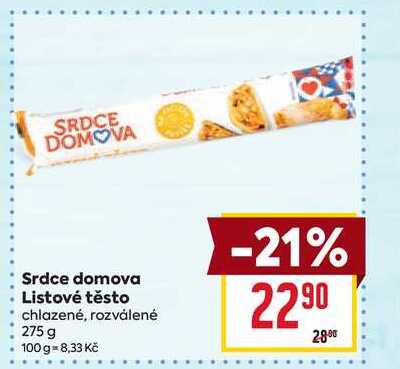 Srdce domova Listové těsto chlazené, rozválené 275 g