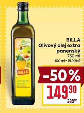 BILLA Olivový olej extra panenský 750 ml