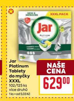 Jar Platinum Tablety do myčky XXXL 102/125 ks 