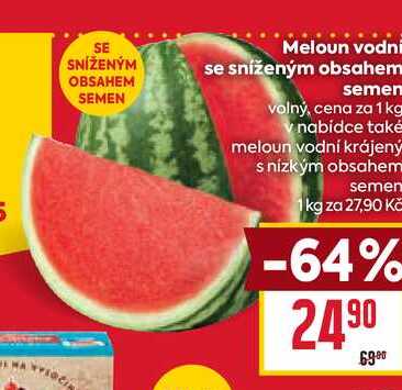 Meloun vodní se sníženým obsahem semen volný, cena za 1 kg 