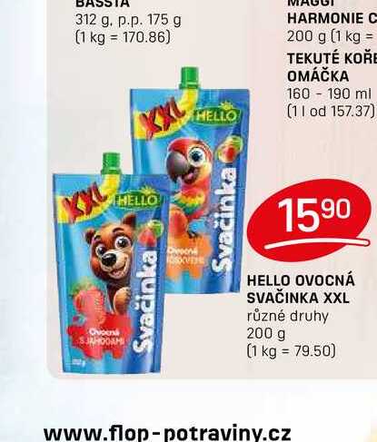 HELLO OVOCNÁ SVAČINKA XXL různé druhy 200 g 