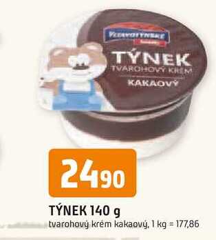 TÝNEK 140 g tvarohový krém kakaový