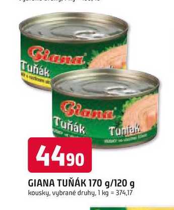 GIANA TUŇÁK 170 g/120 g kousky