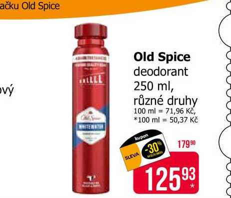 Old Spice deodorant 250ml, vybrané druhy