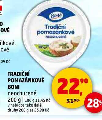 TRADIČNÍ POMAZÁNKOVÉ BONI neochucené, 200 g