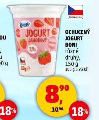 OCHUCENÝ JOGURT BONI různé druhy, 150 g