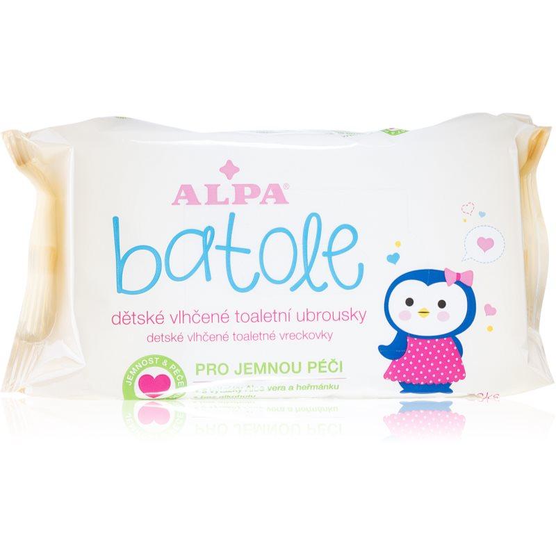 Alpa Batole Vlhčené ubrousky dětské jemné vlhčené ubrousky pro citlivou pokožku 72 ks