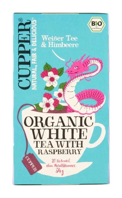 Cupper BIO bílý čaj s malinami, 34 g