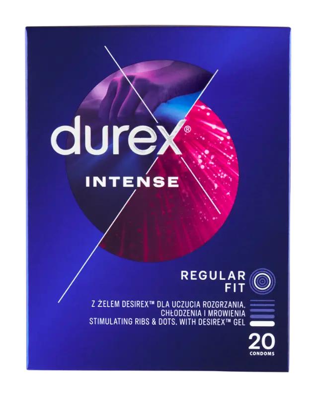 Durex Kondomy Intense Regular Fit, 20 ks